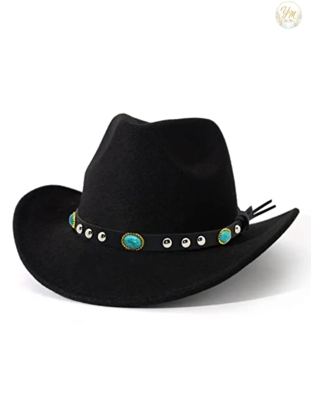Felt Wide Brim Western Cowboy Hat with Adjustable Strap